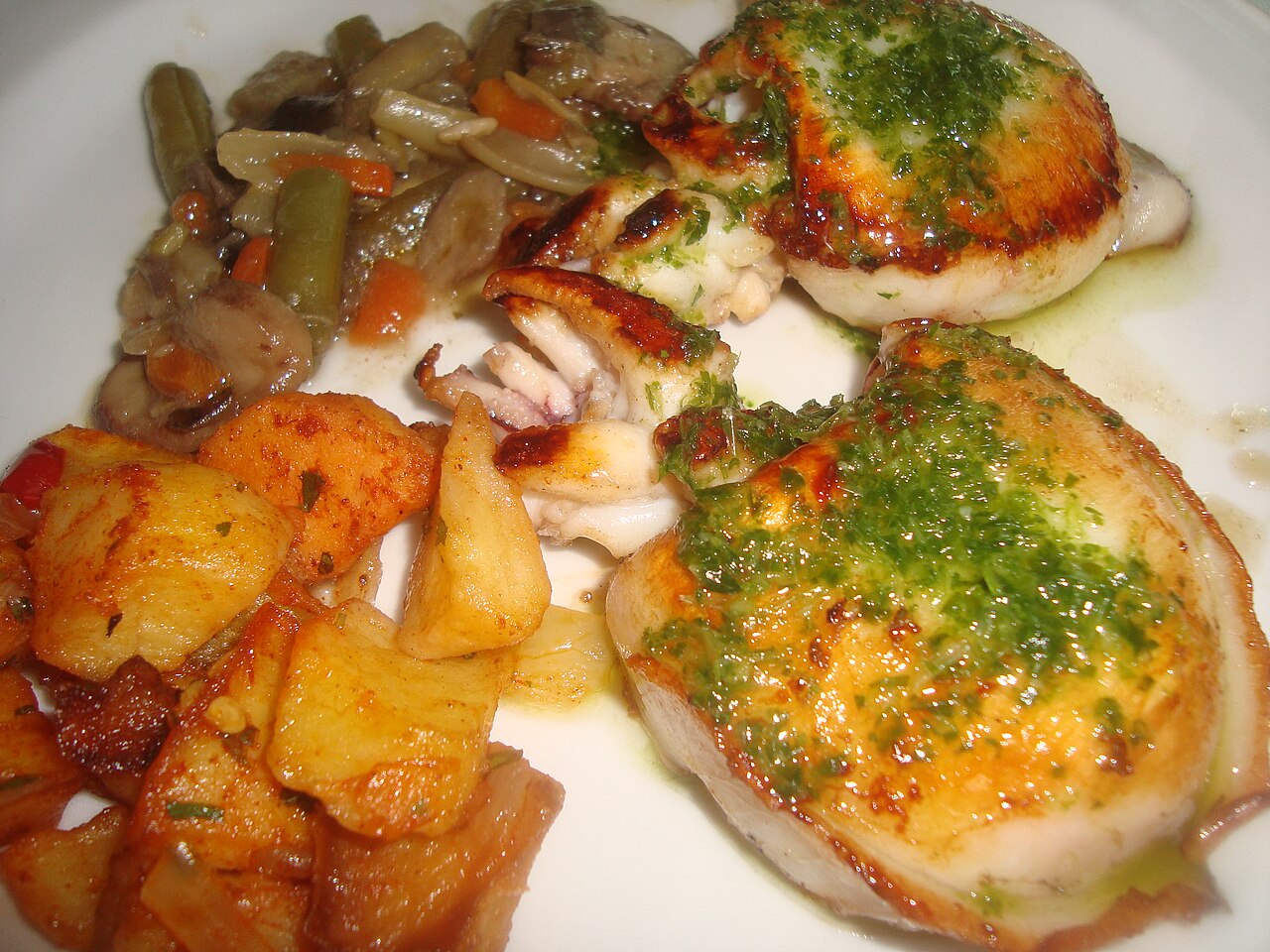 Sípia i calamars a la planxa